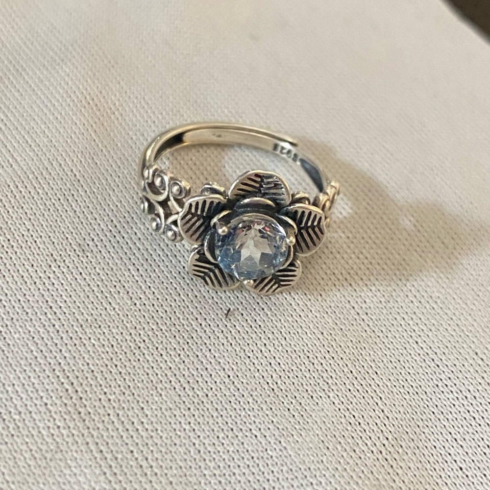 Sterling Silver and Blue Gemstone Ring